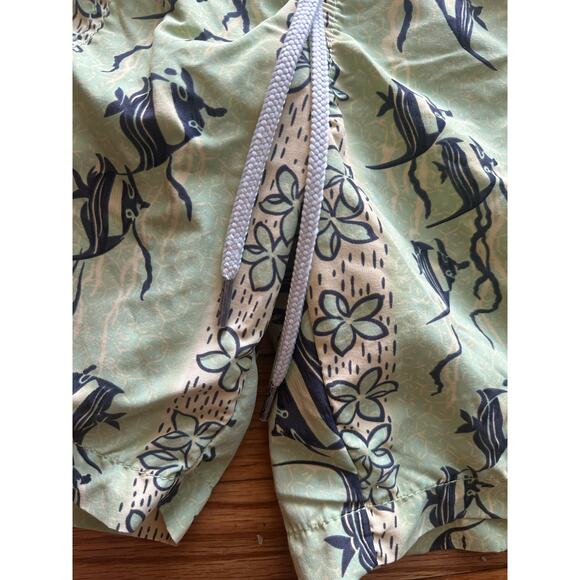 Grayers Light Green Fish Print Swim Trunks - Picture 2 of 7
